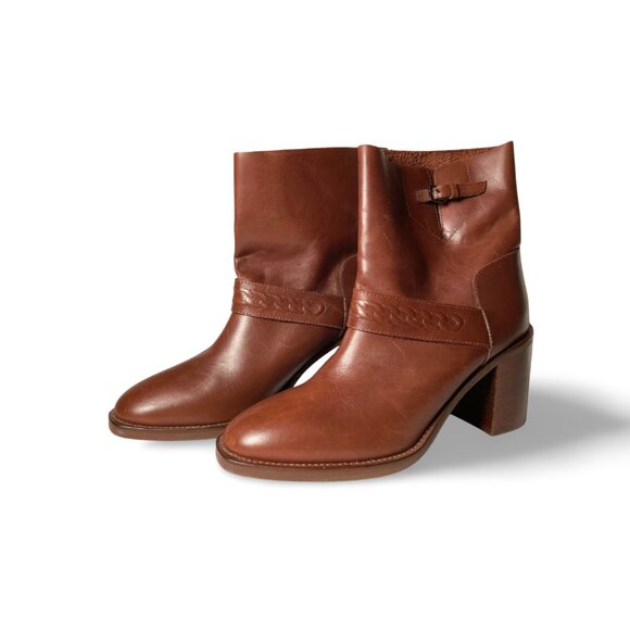 Aquatalia Shoes - Aquatalia Evette Brown Leather Mid-Calf Boots